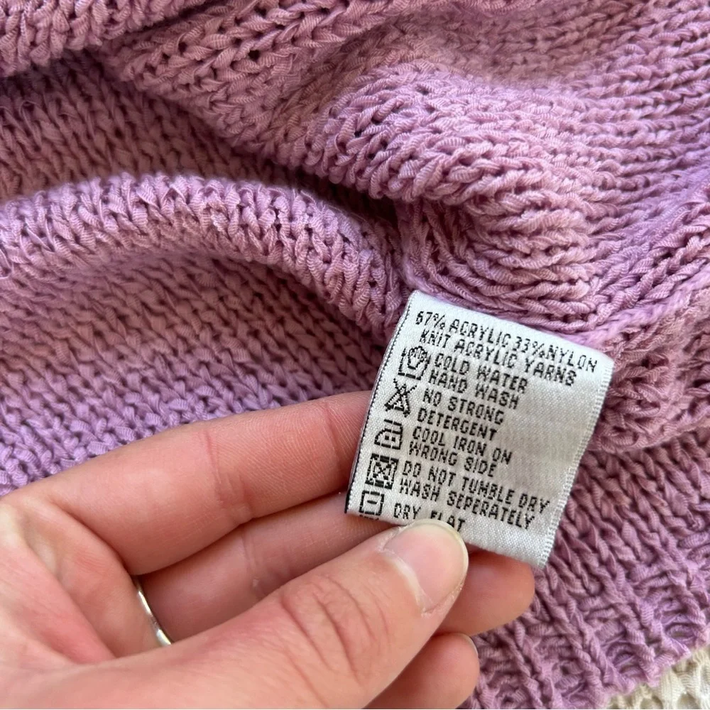 Vintage 90s Style ML Classics Purple Knit Tank Top, Y2K Boho Sweater Top - Picture 5 of 8